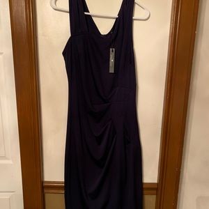 Women’s Faux Wrap Navy Knee length dress
